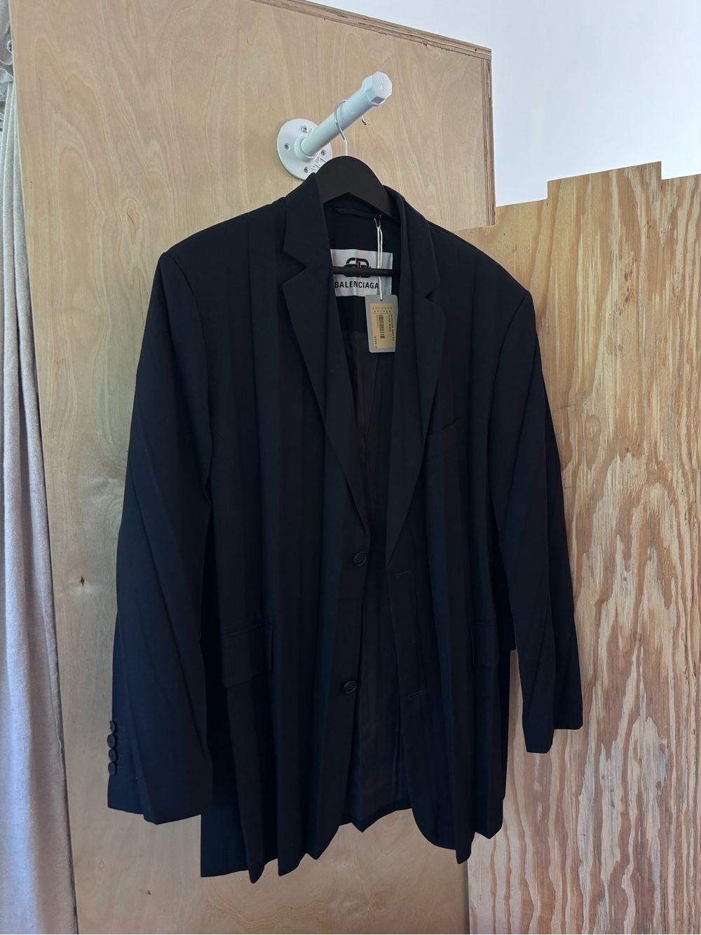 Balenciaga Demna Era Pleated Plisse Blazer Size 38